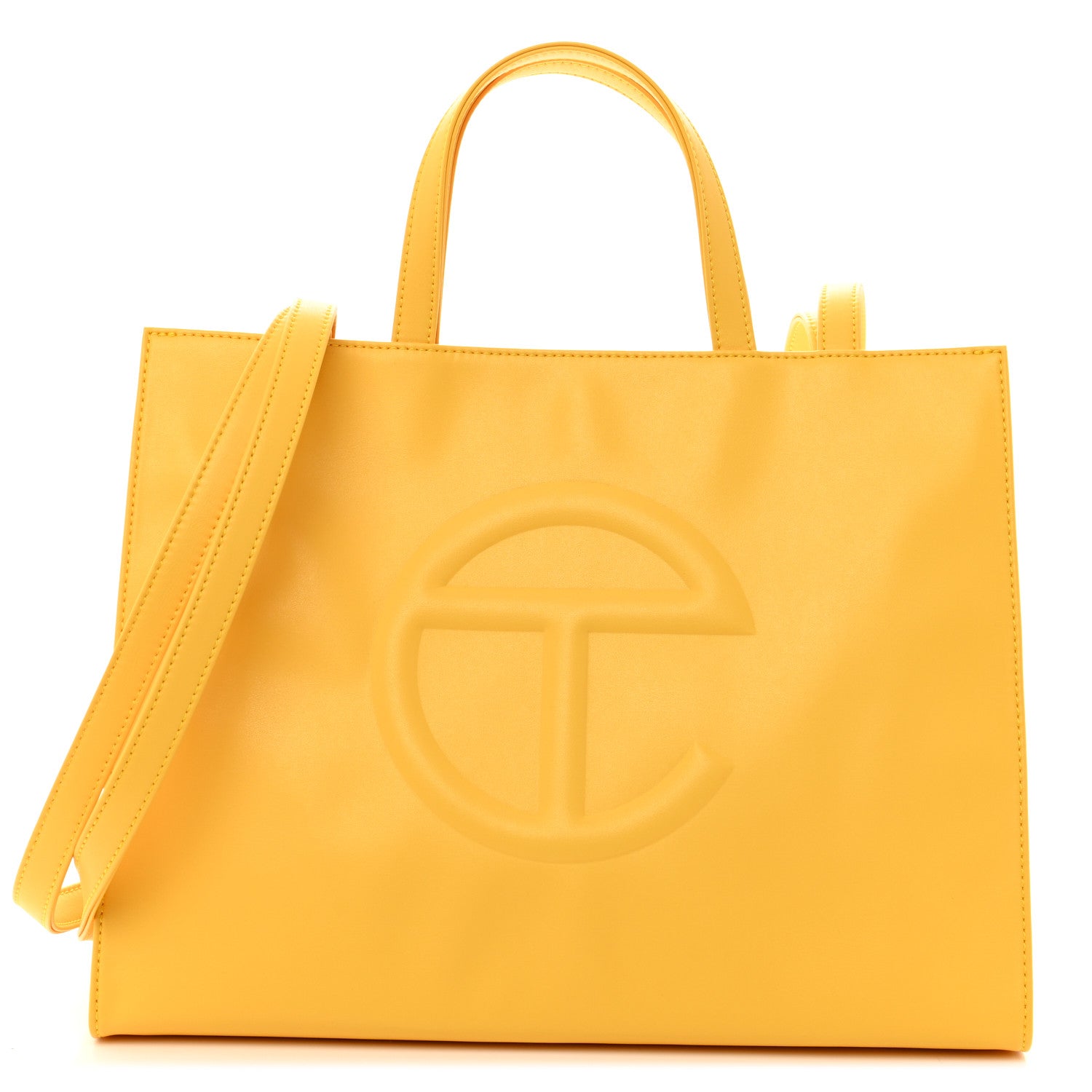 Telfar Vegan Leather Medium Shopping Bag Yellow 1 of 10