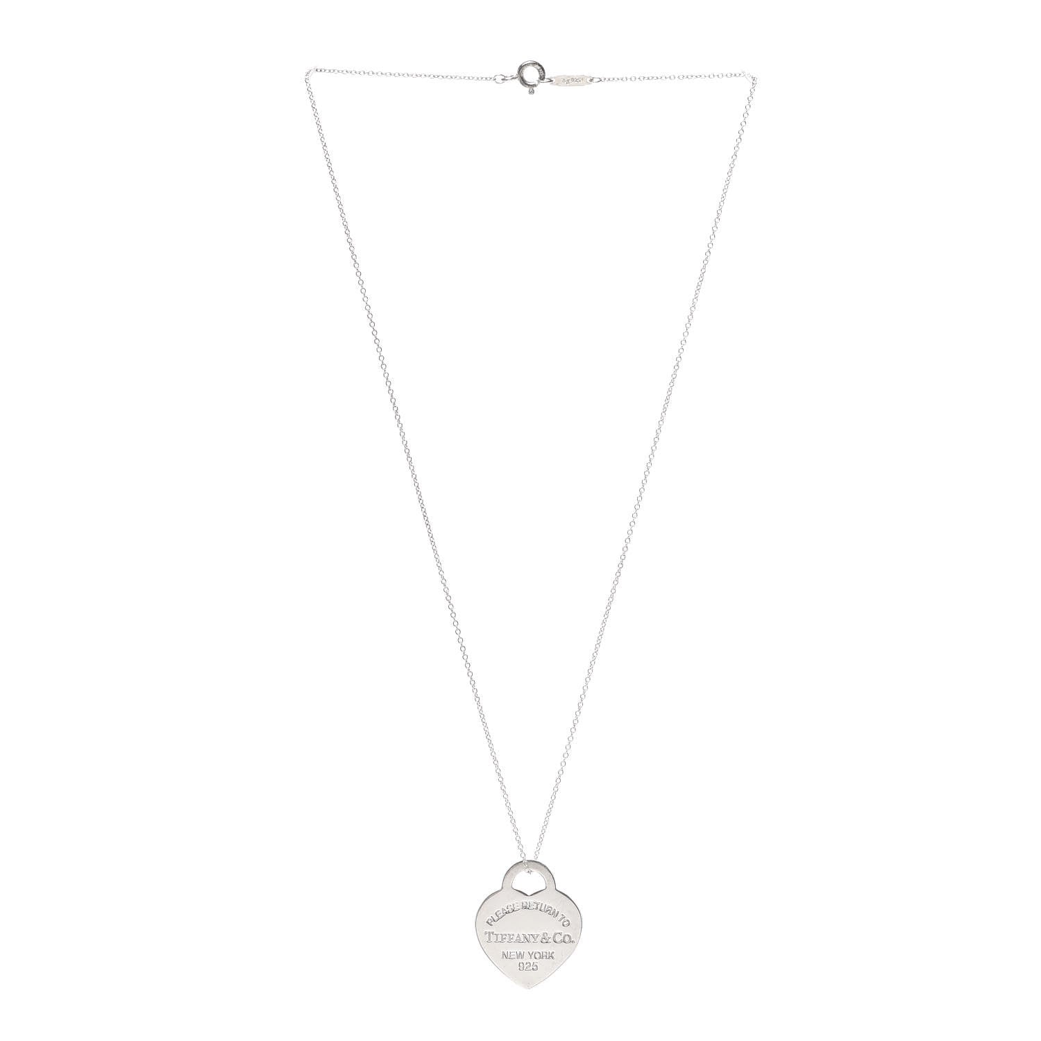 Tiffany Sterling Silver Medium Return to Tiffany Heart Pendant Necklace 3 of 5