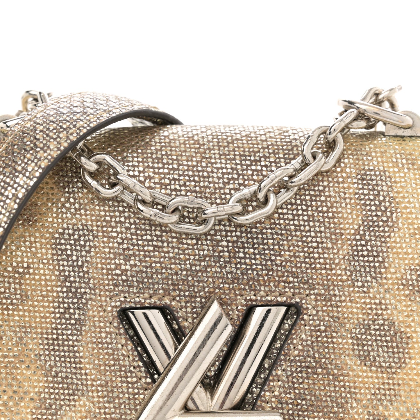 Snakeskin Twist Mini Shoulder Bag Brown