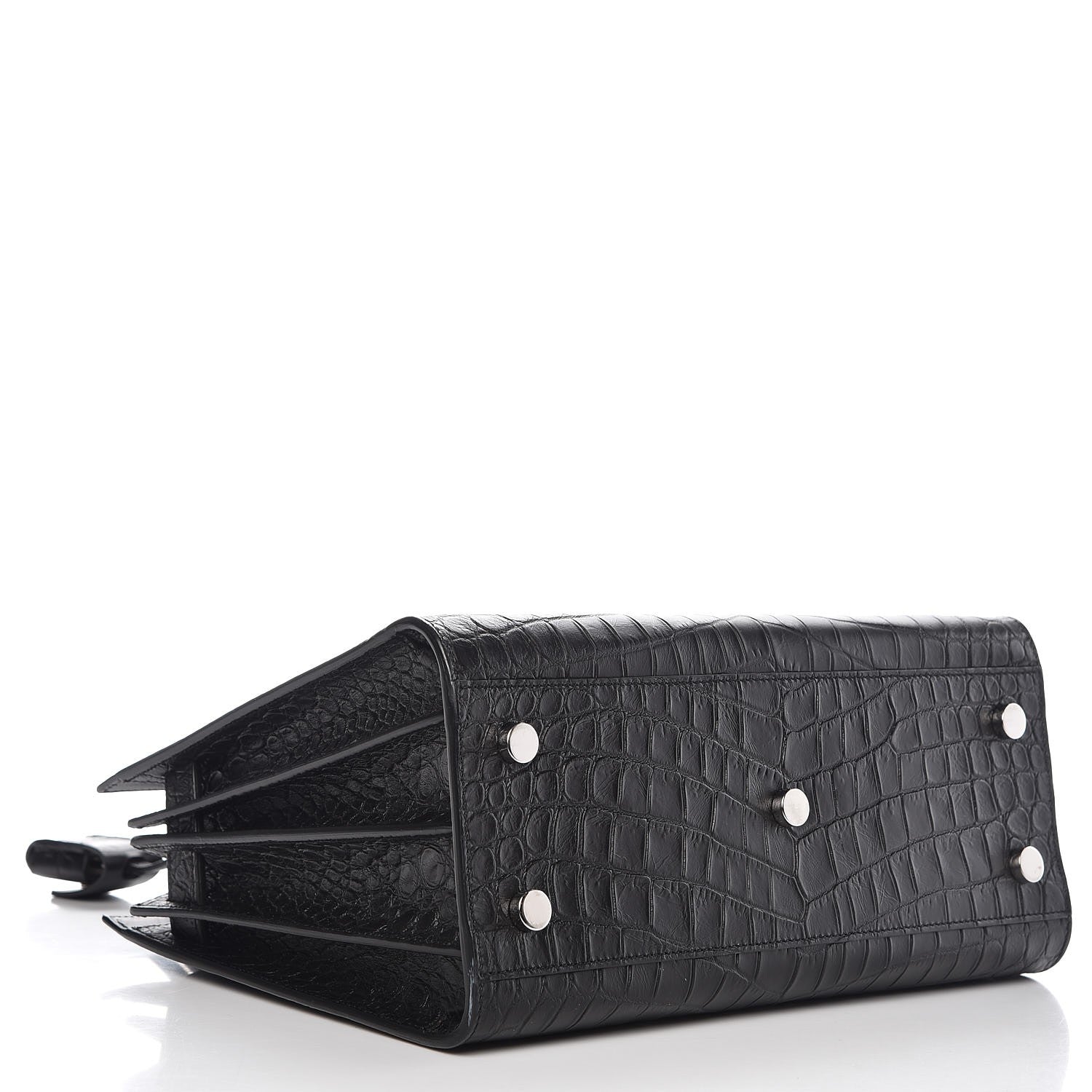 Saint Laurent Calfskin Crocodile Embossed Baby Sac De Jour Black 4 of 8