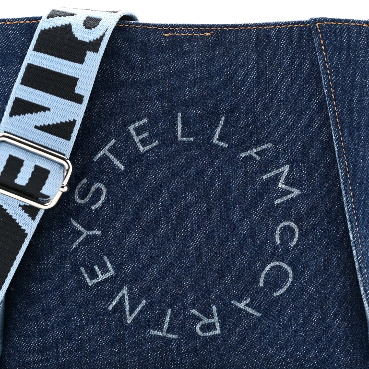 Eco Alter Denim Perforated Logo Mini Crossbody Orion Blue