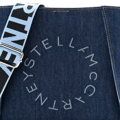 Stella McCartney Eco Alter Denim Perforated Logo Mini Crossbody Orion Blue 7 of 9