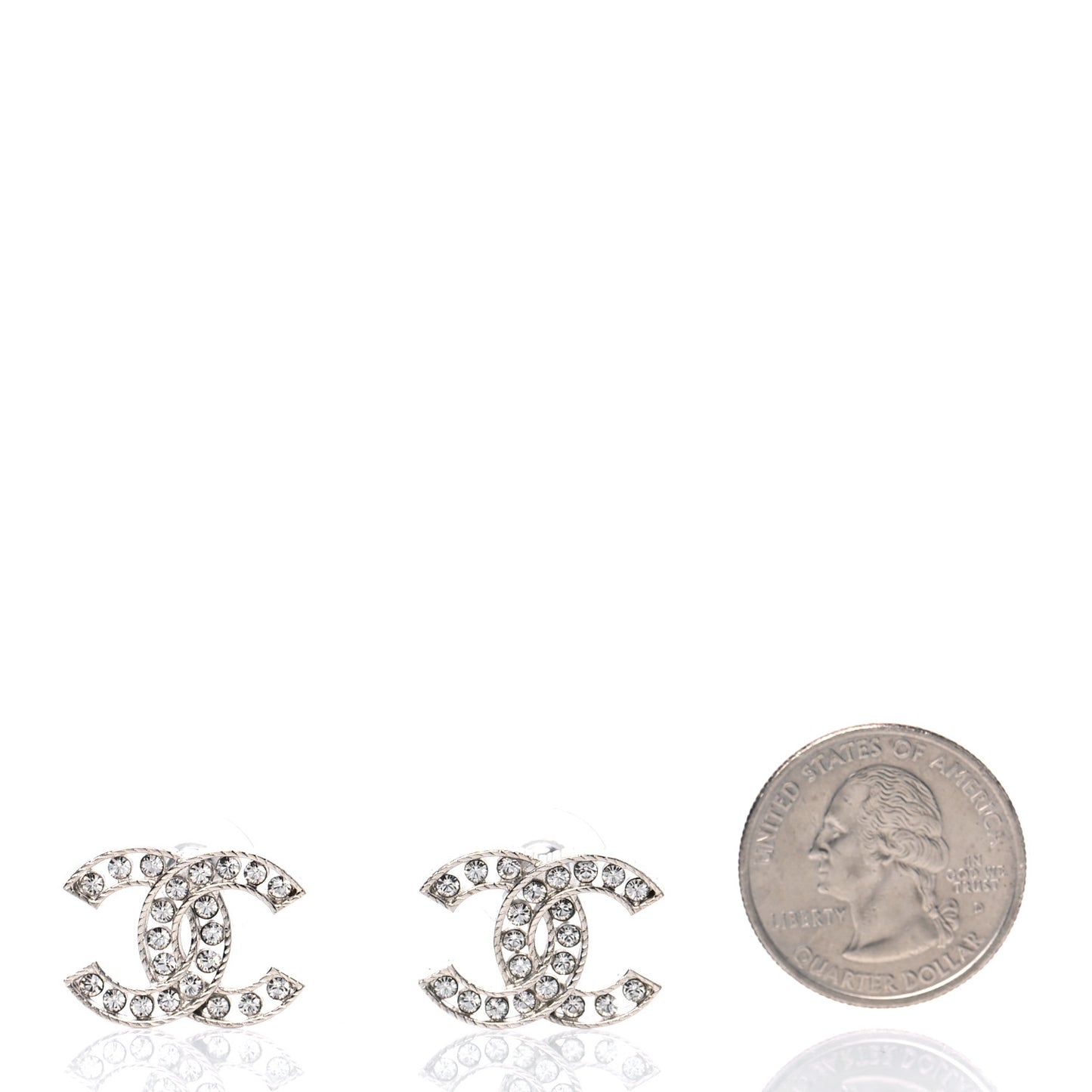 Crystal CC Earrings Silver