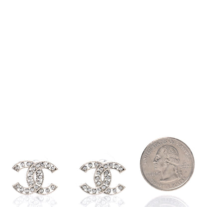 Chanel Crystal CC Earrings Silver 2 of 4