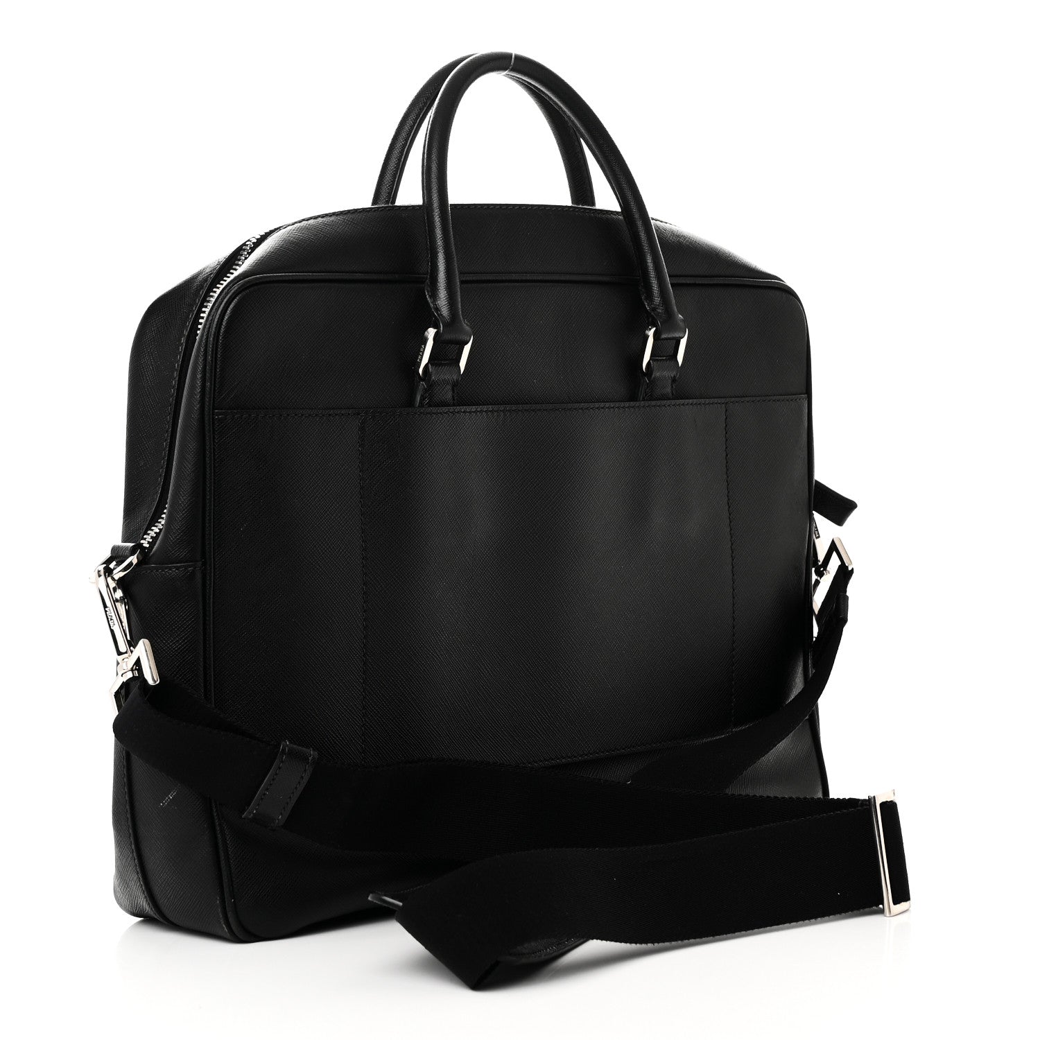 Prada Saffiano Travel Briefcase Black 3 of 9