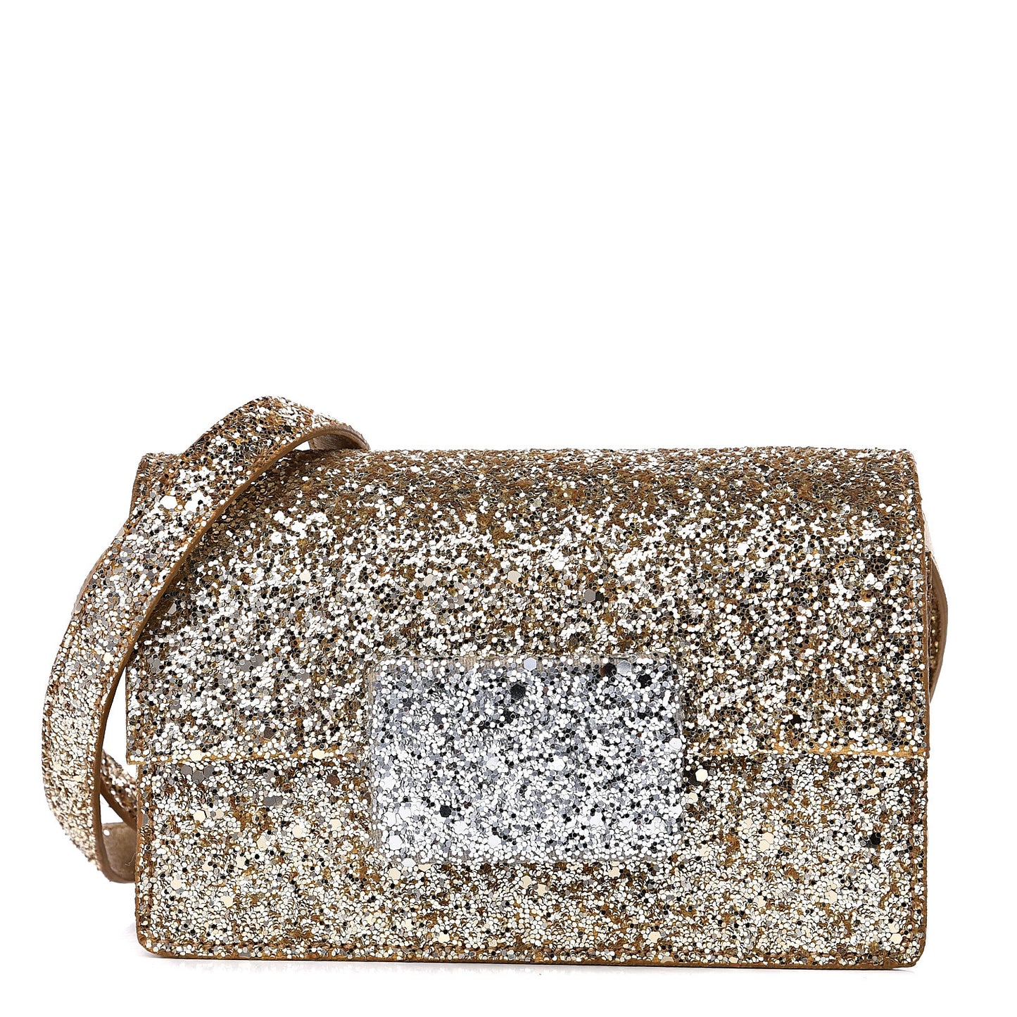 Glitter Small Lulu Bunny Satchel Gold Silver