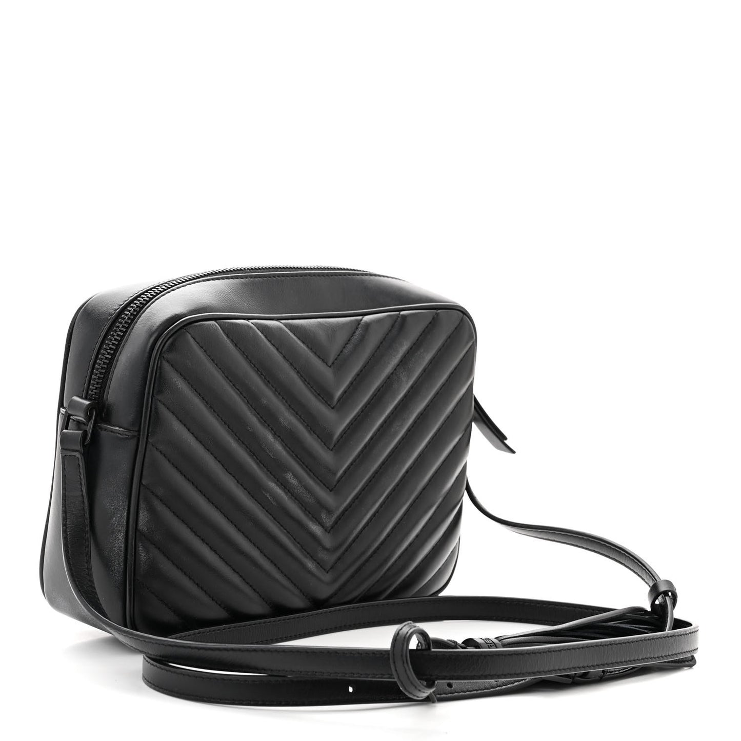 Calfskin Matelasse Monogram Monochrome Lou Camera Bag Black
