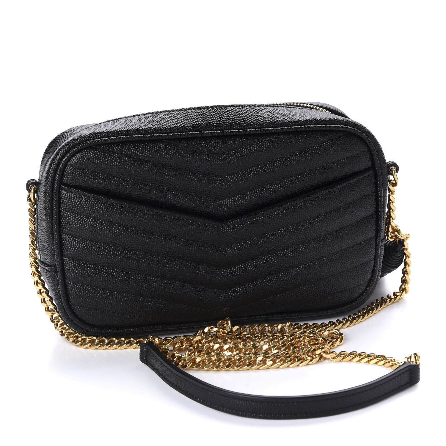 Saint Laurent Grain De Poudre Matelasse Monogram Mini Lou Camera Bag Black 3 of 11