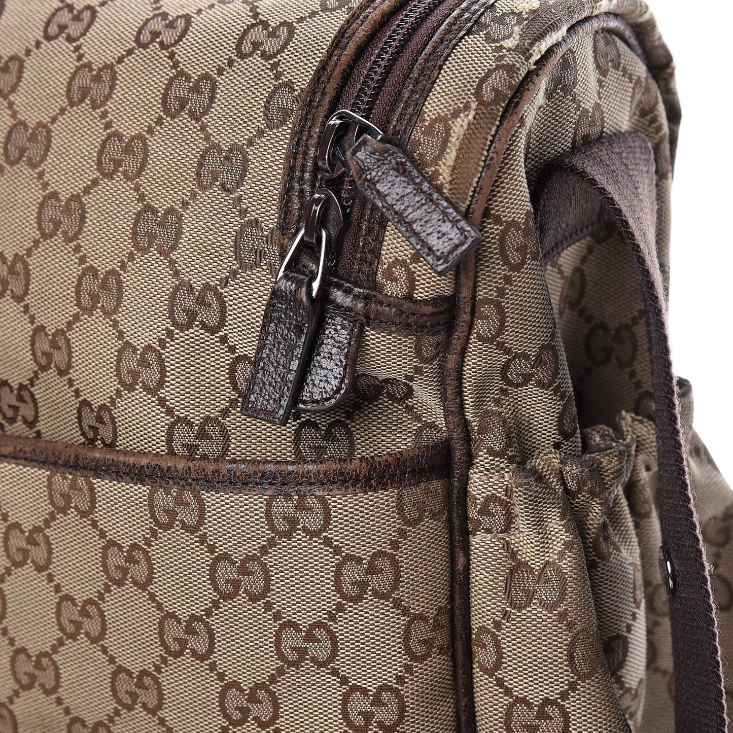 Monogram Natural Pigskin Large Diaper Bag Beige Ebony Cocoa Dark Chocolate