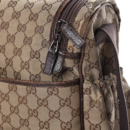 Gucci Monogram Natural Pigskin Large Diaper Bag Beige Ebony Cocoa Dark Chocolate 15 of 32