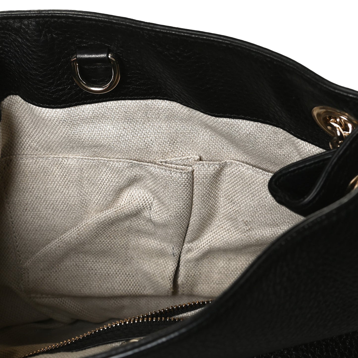 Pebbled Calfskin Medium Soho Chain Shoulder Bag Black