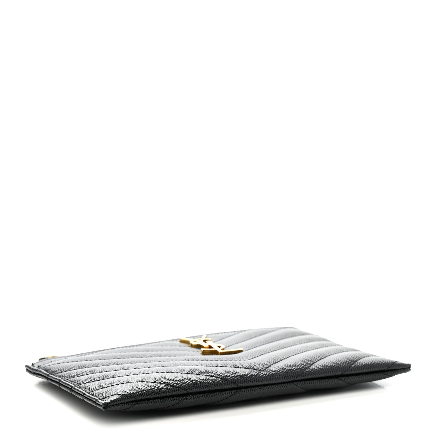 Grain De Poudre Chevron Monogram Bill Pouch Black