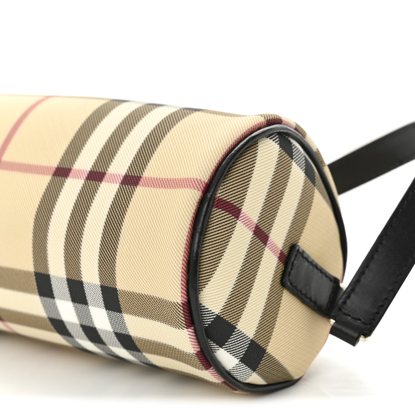 Vintage Check Calfskin Mini Barrel Bag Beige Black