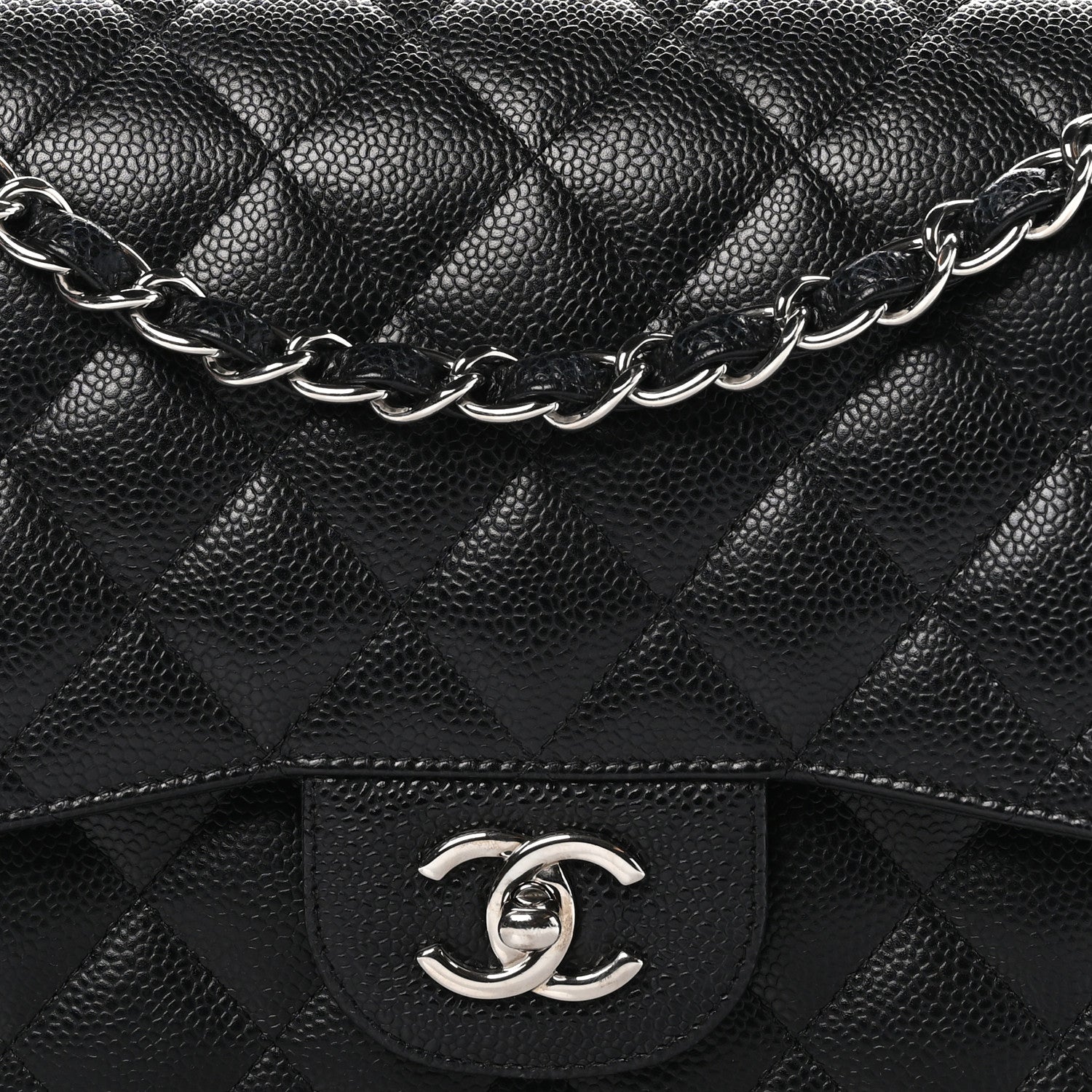 Chanel Caviar Quilted Jumbo Double Flap Black 8 of 10
