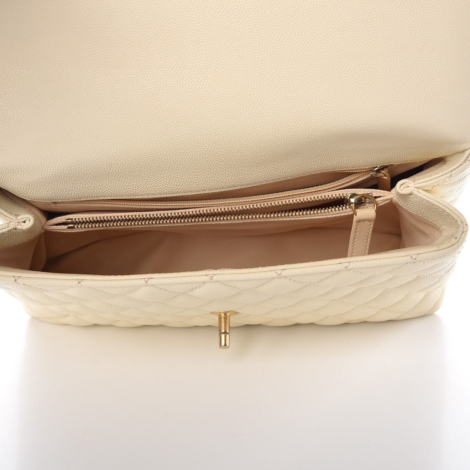Chanel Caviar Quilted Small Coco Handle Flap White 6 of 11