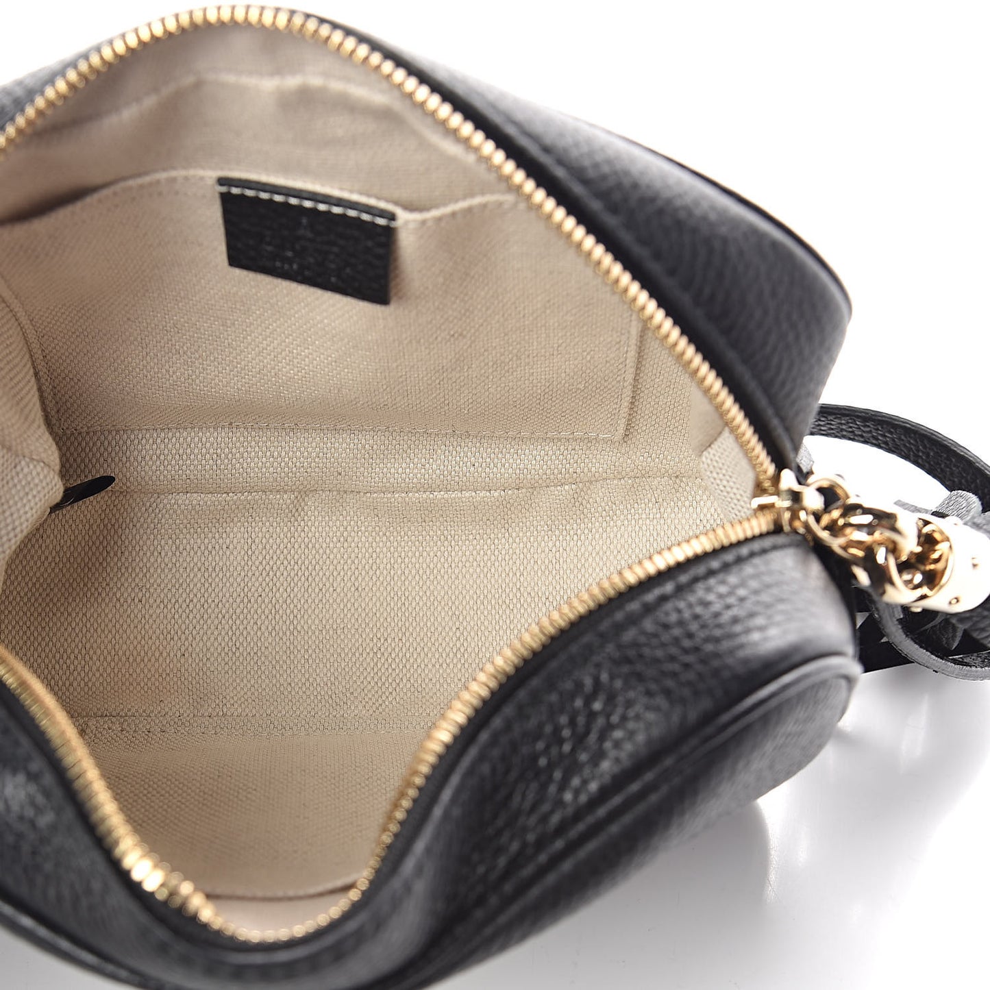 Pebbled Calfskin Small Soho Disco Bag Black