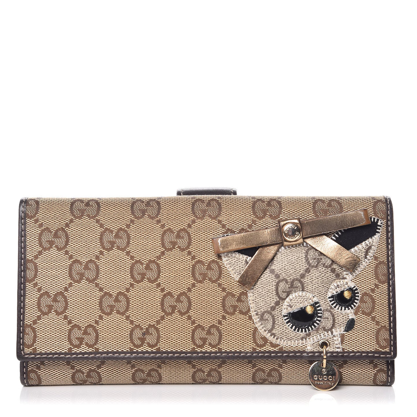 Monogram Guccioli Brando Chihuahua Continental Wallet Dark Brown