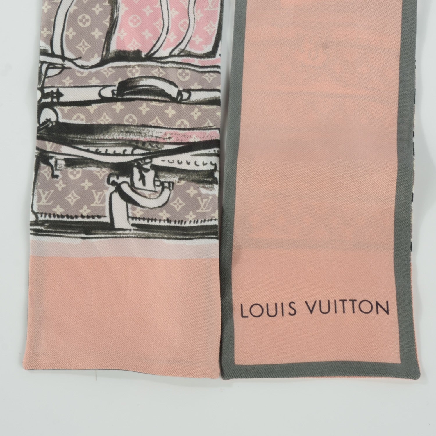 Louis Vuitton Silk Monogram Trunks Bandeau Rose Poudre 3 of 5