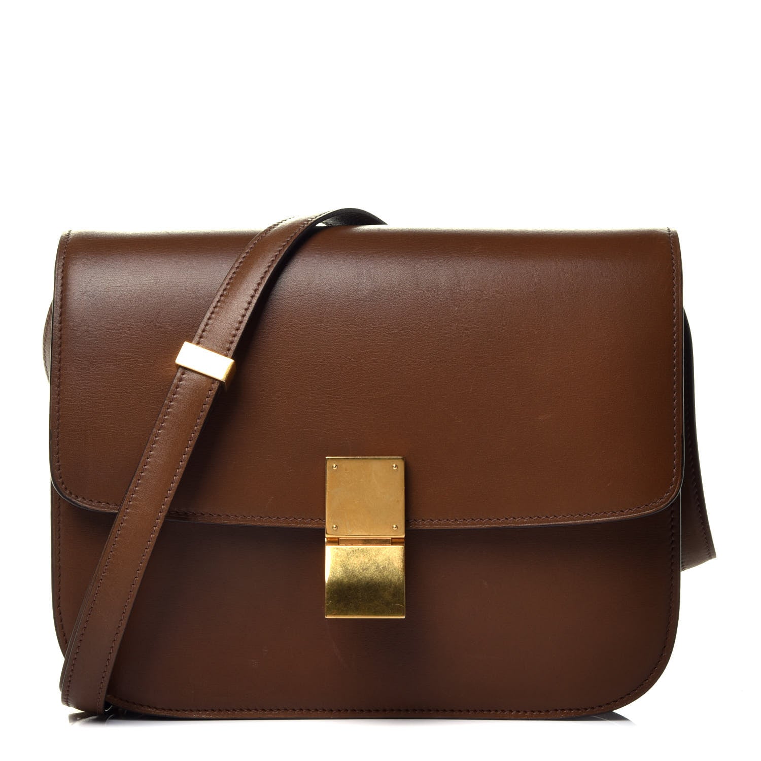 Celine Natural Calfskin Medium Classic Box Flap Bag Tan 1 of 8