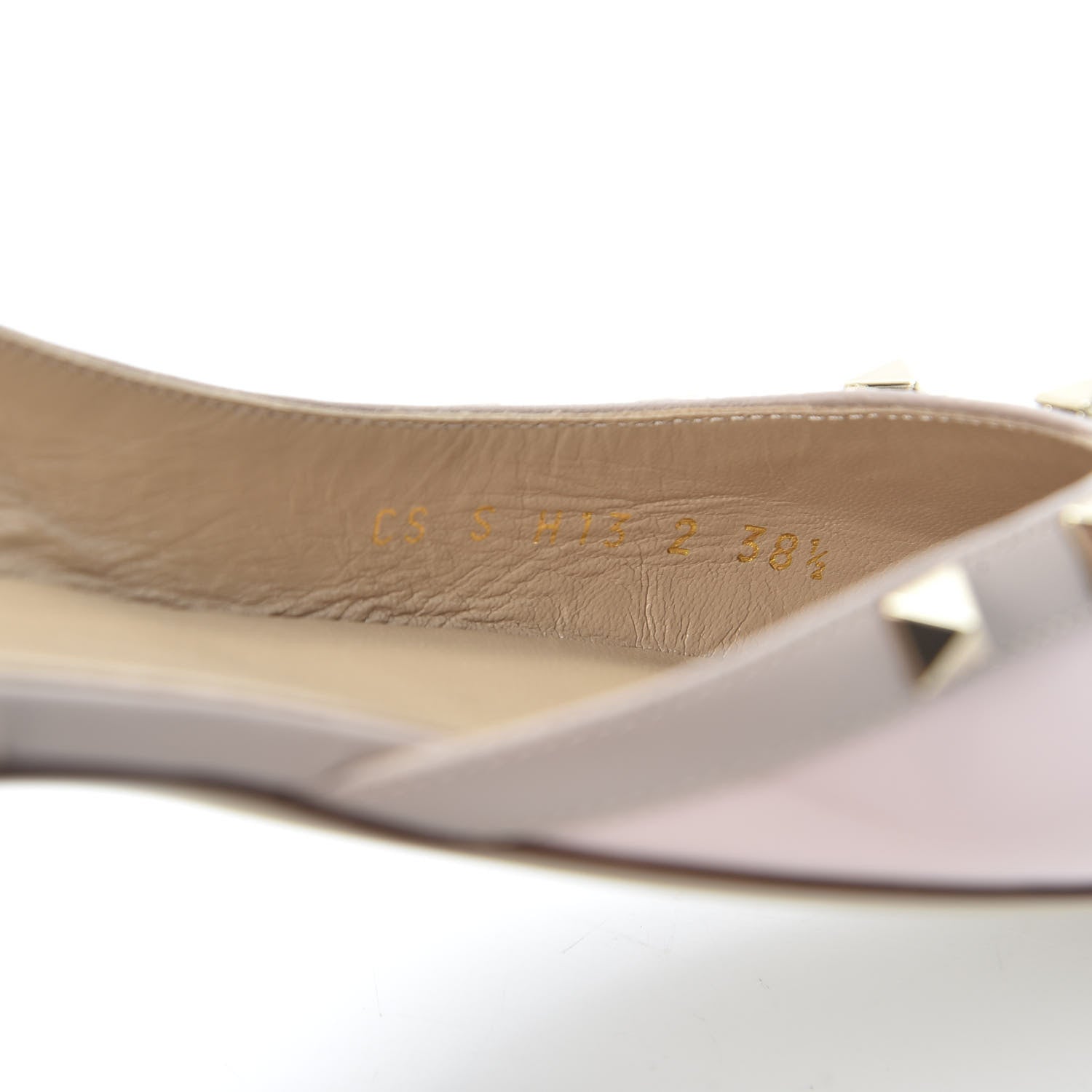 Valentino Garavani Patent Rockstud Slingback Flats 38.5 Poudre 9 of 10