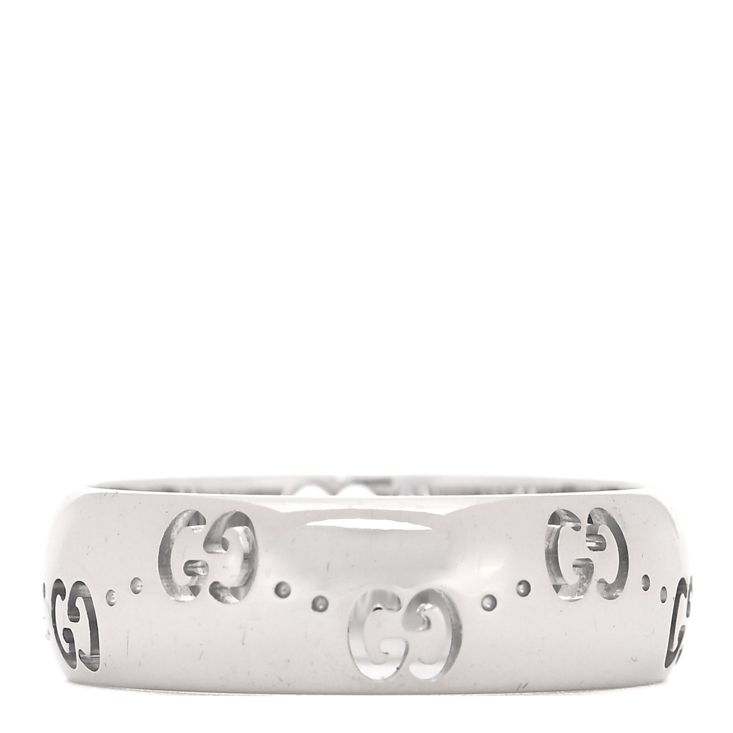 18K White Gold 6mm Icon Band Ring 54 7