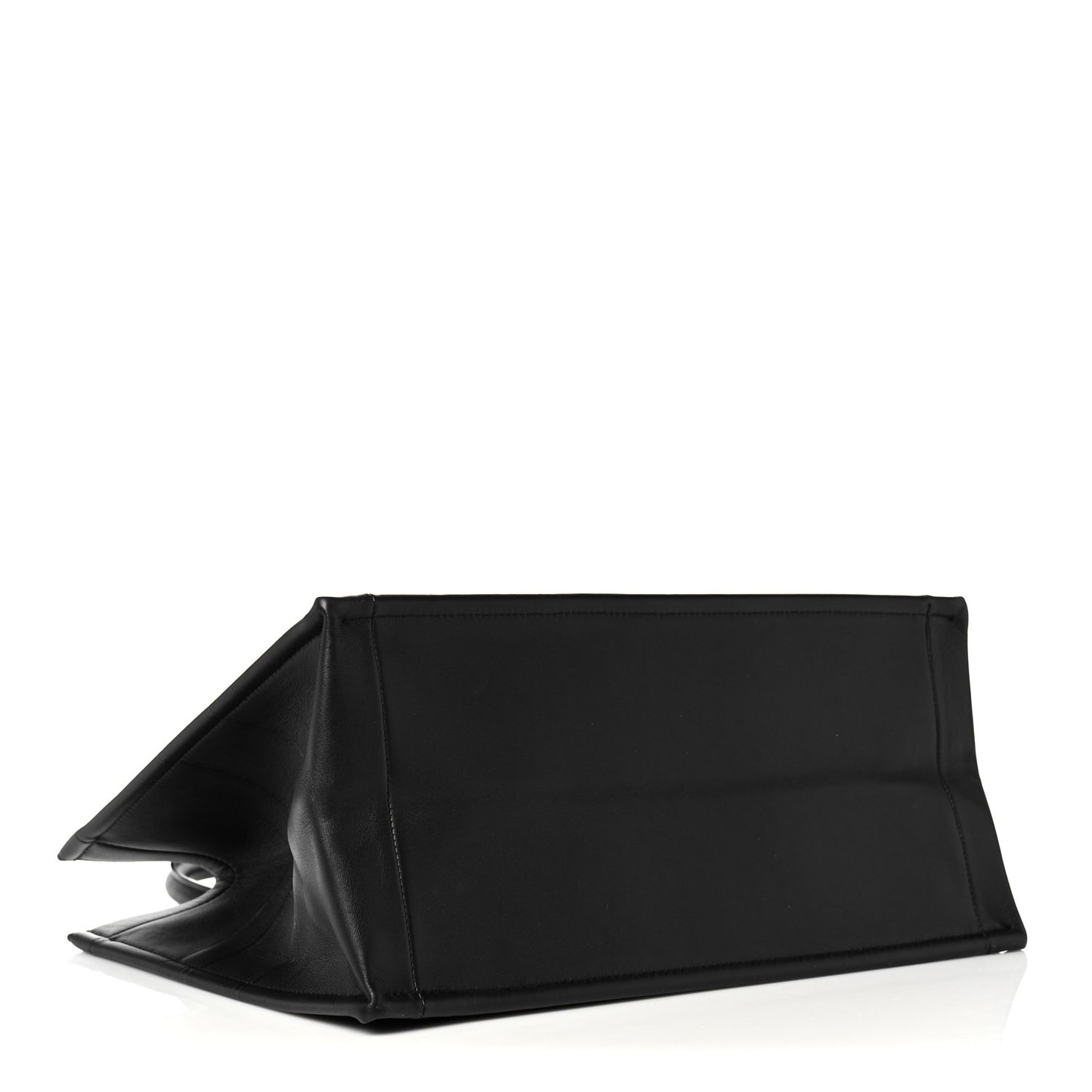Calfskin Embossed Medium Book Tote Black