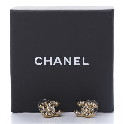 Chanel Crystal CC Earrings Gold 5 of 5