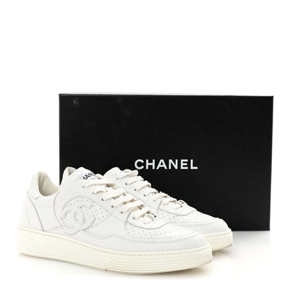 Chanel Calfskin CC Womens Sneakers 39 White 10 of 10
