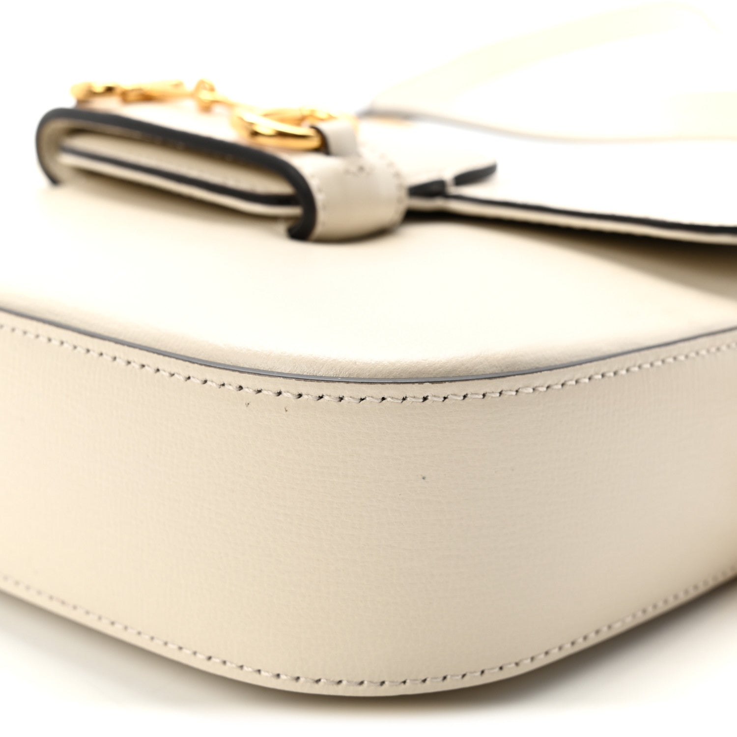 Gucci Azalea Calfskin Web Mini Horsebit 1955 Shoulder Bag Mystic White 10 of 10
