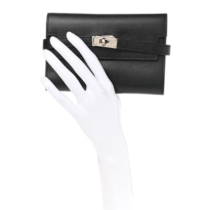 Hermes Epsom Medium Kelly Wallet Black 2 of 10