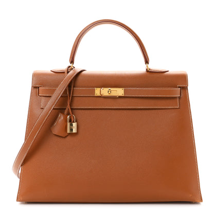 Hermes Courchevel Kelly Sellier 35 Gold 1 of 11
