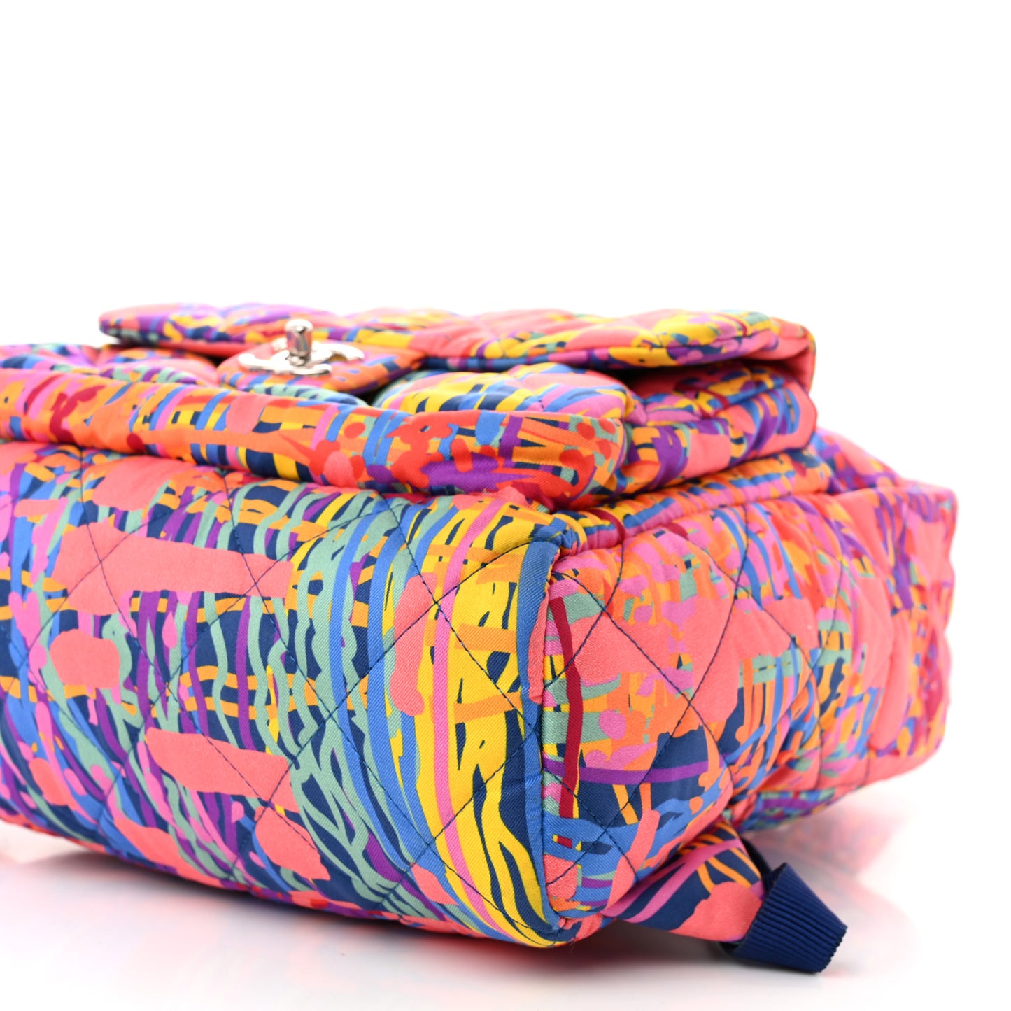 Foulard Fabric Quilted Printed Backpack Pink