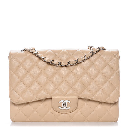 Chanel Caviar Quilted Jumbo Single Flap Beige Clair 1 of 7