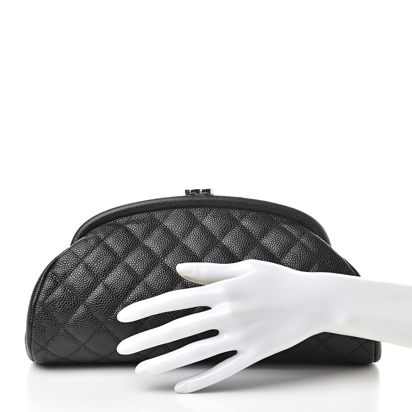 Caviar Quilted Timeless Clutch Black