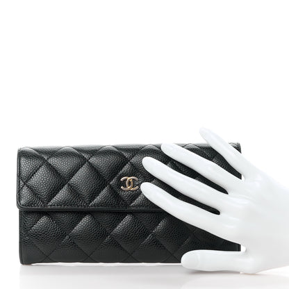 Chanel Caviar Quilted Long Flap Wallet Black 2 of 12