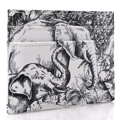 Christian Dior Calfskin Printed Toile De Jouy Lady Dior Card Holder Blue 3 of 9