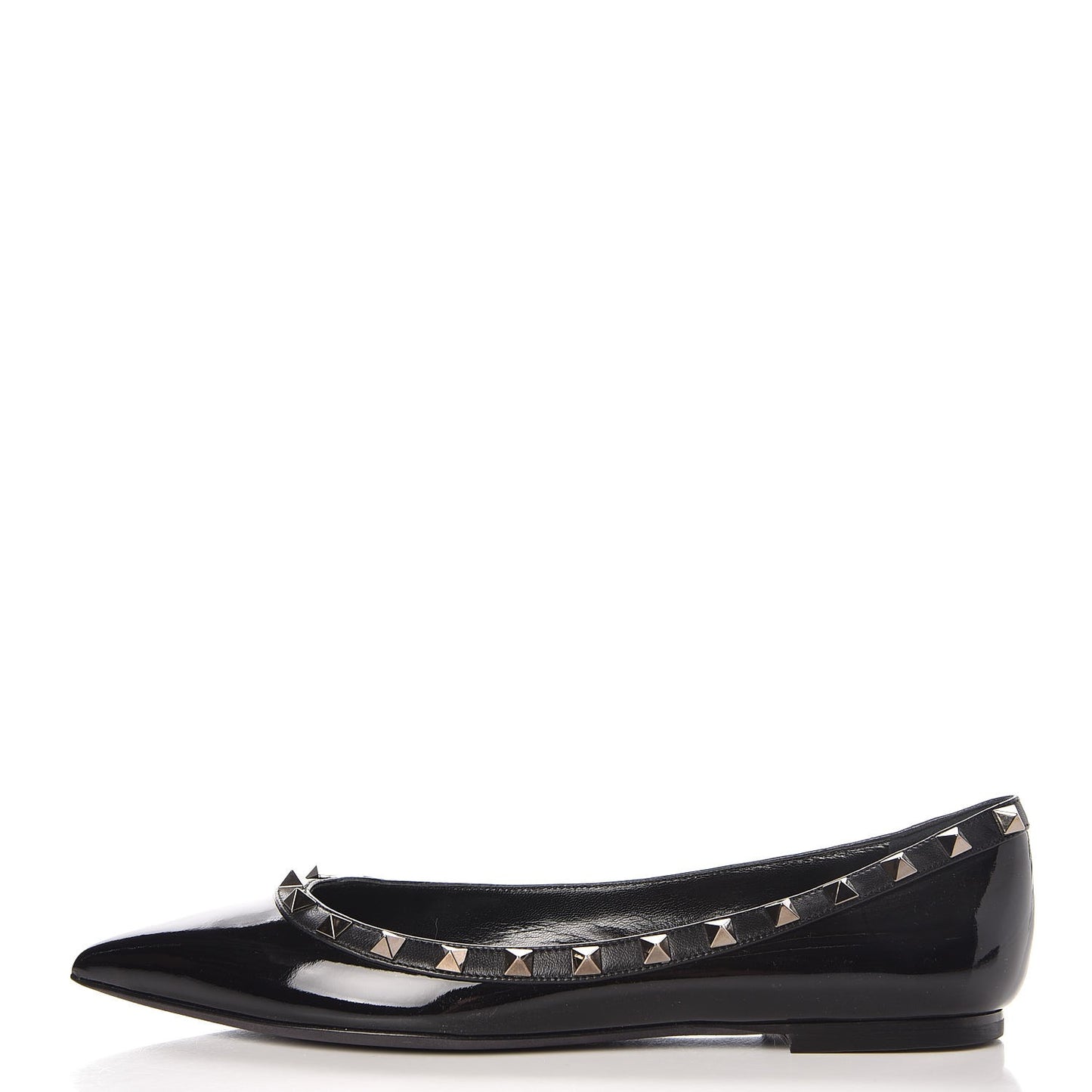 Patent Rockstud Ballerina Flats 39 Black