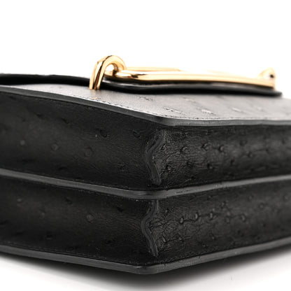 Hermes Ostrich Mini Sac Roulis Black 9 of 10