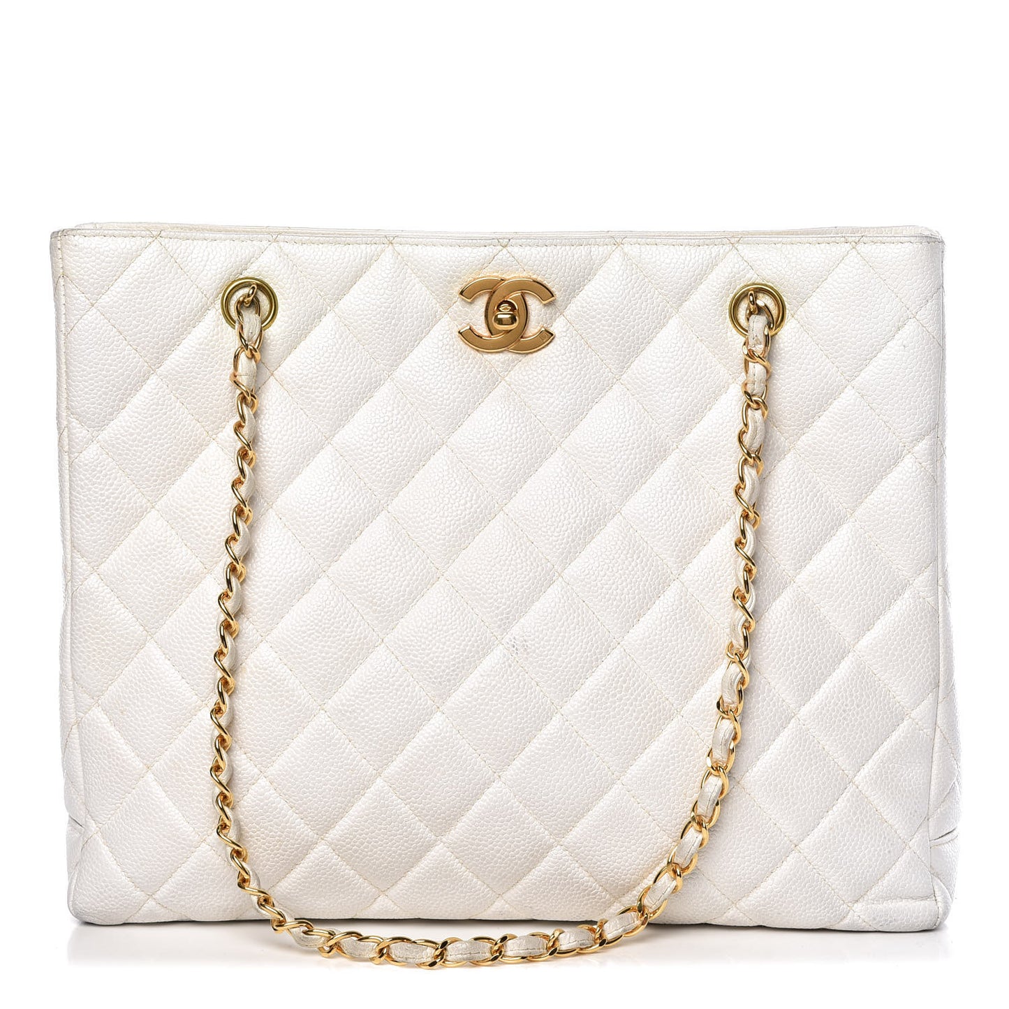 Caviar Quilted Shoulder Bag White