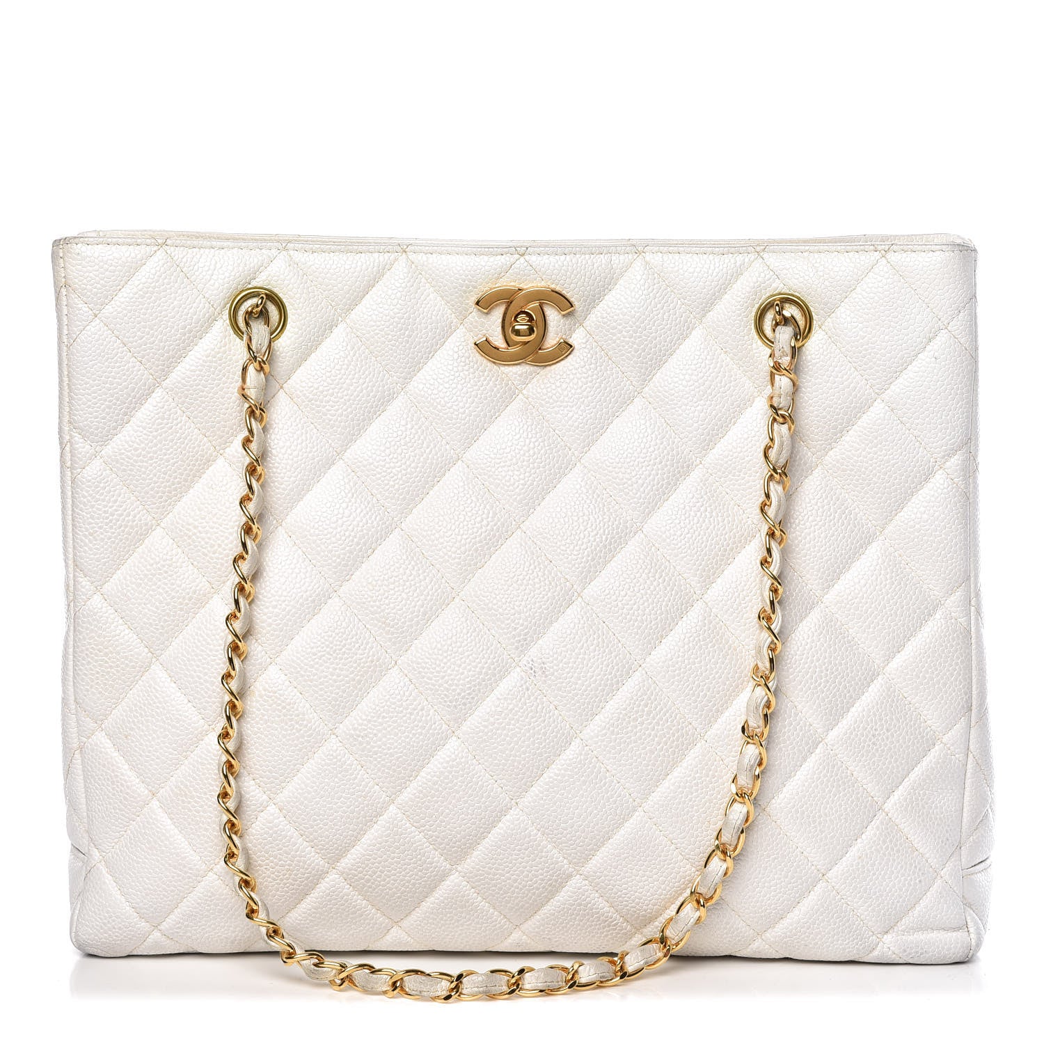 Chanel Caviar Quilted Shoulder Bag White 1 of 20