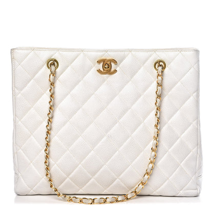 Chanel Caviar Quilted Shoulder Bag White 1 of 20