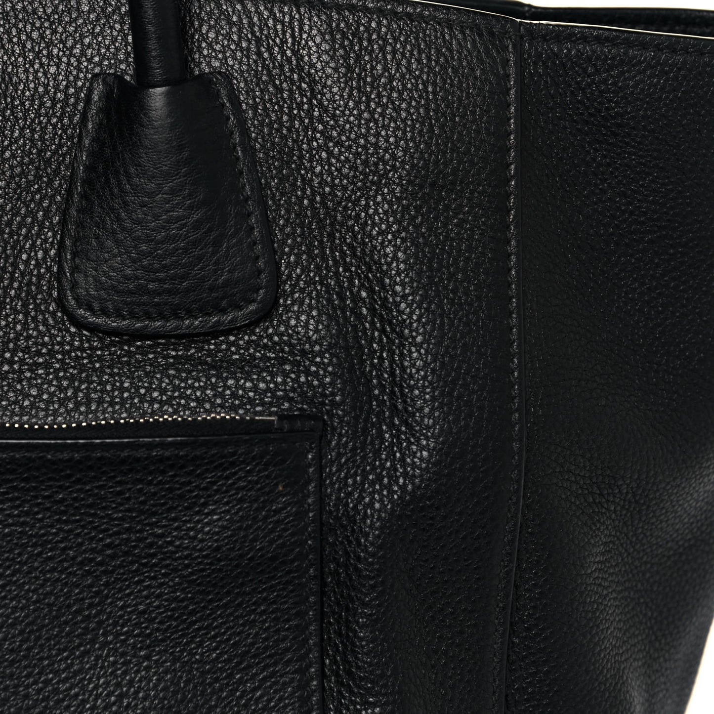 Glace Calf Twin Pocket Tote Black