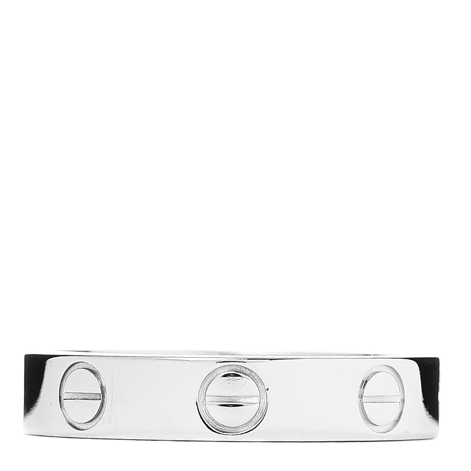 Cartier 18K White Gold 3.5mm LOVE Wedding Band Ring 49 4.75 1 of 4