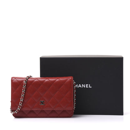 Chanel Caviar Quilted Wallet On Chain WOC Red 10 of 10