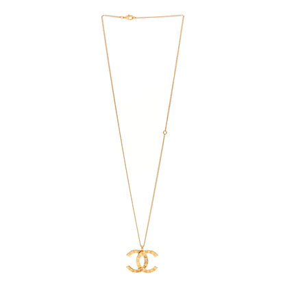 Chanel Metal CC Paris Button Necklace Gold 3 of 4