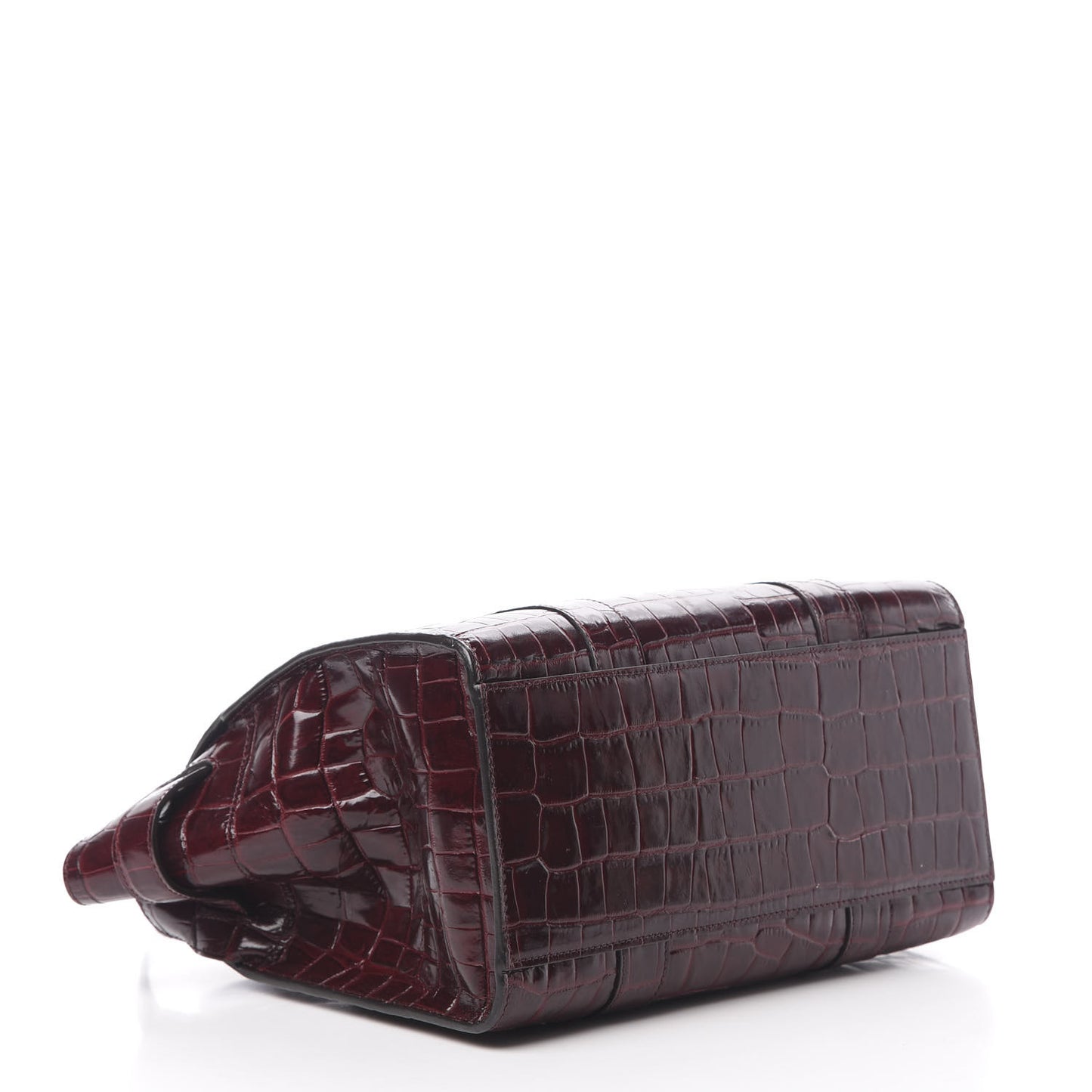 Crocodile Embossed Calfskin Small Zipped Bayswater Oxblood