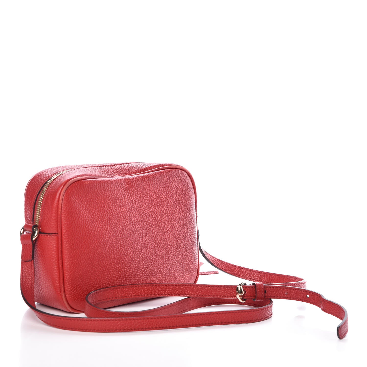 Gucci Pebbled Calfskin Small Soho Disco Bag Tabasco Red 3 of 17