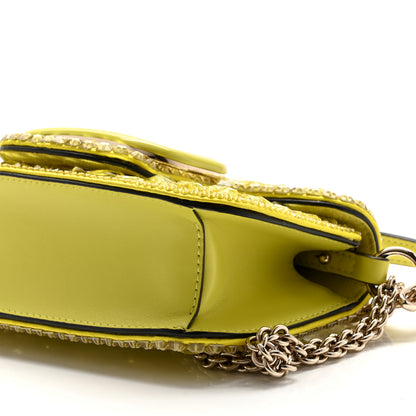 Valentino Garavani Crystal Nappa Enamel Vlogo Small Loco Shoulder Bag Lemon Cedar 9 of 9