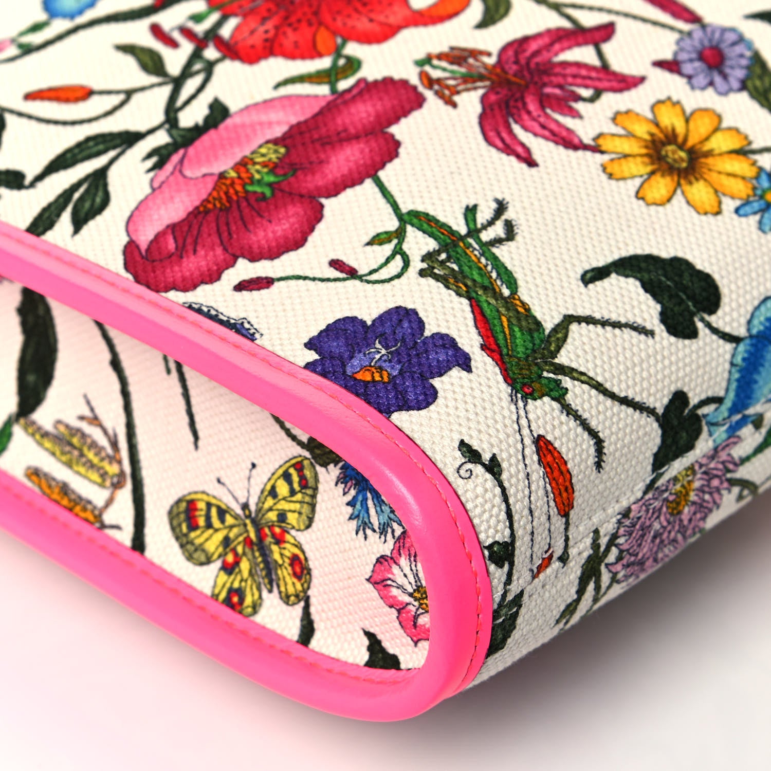 Gucci Canvas Flora Large Rajah Chain Tote White Multicolor Fuxia Fluo 13 of 14