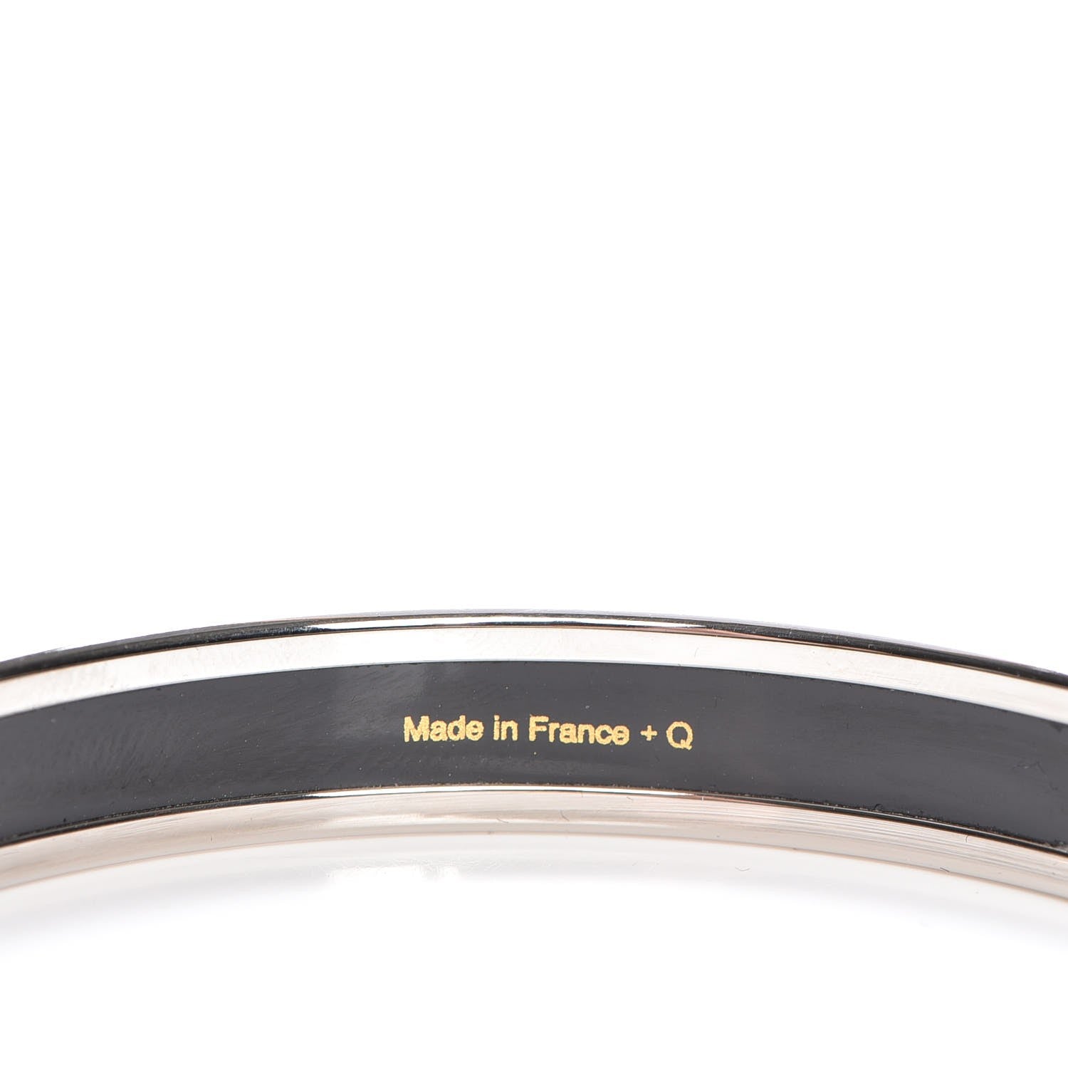 Hermes Enamel Printed Narrow Caleche Bracelet 65 Black 5 of 5